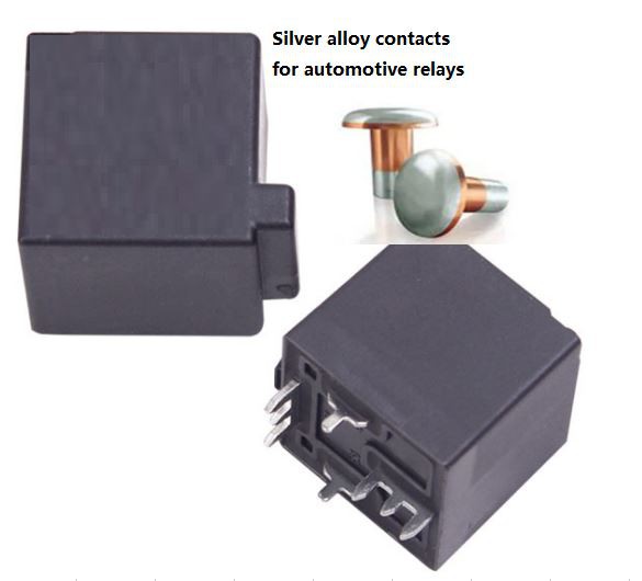 Otomotiv röleleri için gümüş alaşım kontakları